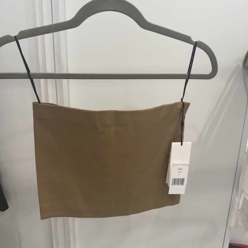 SPRWMN Sleek Khaki Leather Top